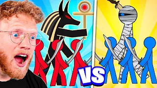 RED vs. BLUE Stick War! (EGYPTIAN GODS!)