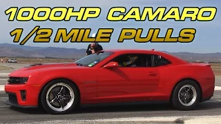 1000hp Twin Turbo Camaro ZL1 1/2 Mile Passes