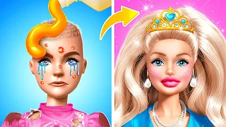 POOR DOLL IN TROUBLE *EXTREME DOLL MAKEOVER CHALLENGE* 💗 Cute Miniature Crafts and Tiny DIY Ideas!