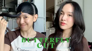 Korean hairstyle ตัดผมเองง่ายๆ | Butterfly Cut at home | mayRai
