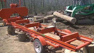 Lumber and big log set up.