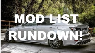 2006 Lexus IS350 Mod List Run Down!