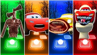 Siren Head vs Lightning McQueen vs Car Eater vs Skibidi Toilet Lighting McQueen | Tiles Hop