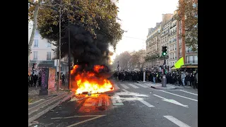 Париж МИТИНГ, ПРОТЕСТЫ, БЕСПОРЯДКИ