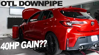 DYNO TESTING our NEW DOWNPIPE for the GR COROLLA (BIG GAINS)