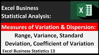 Excel Statistical Analysis 13: Range, Variance, Standard Deviation, Coefficient of Variation