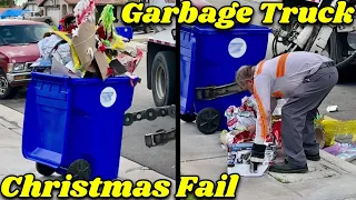 Recycling Garbage Truck Day After Christmas Collection