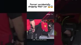 😱 #Ferrari accidentally drop their car! 😱 #Shorts #Formula1 #F1 #PreSeasonTesting #Sainz #Leclerc