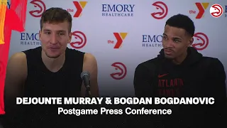 Hawks vs. Celtics Postgame Press Conference: Dejounte Murray & Bogdan Bogdanovic