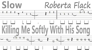Roberta Flack - Killing Me Softly With His Song (Slow) Guitar Solo Tab+BackingTrack