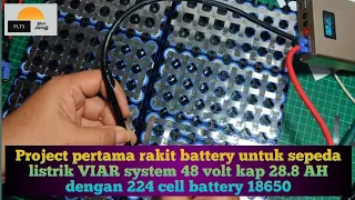 Rakit battery lithium 18650 untuk sepeda listrik 48 Volt 28.8 AH