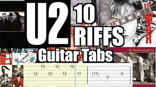(TAB) Top 10 U2 Riffs Guitar Cover + Tabs