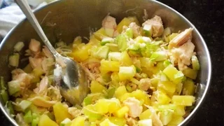 Салат Дамский каприз с курицей и ананасами. Рецепт http://leoanta.ru/