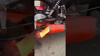 melting of silencer I very hot 🔥🏍️silencer | #shorts #bike #fire