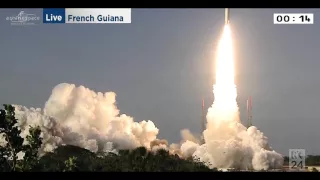 Live launch of Ariane 5 rocket w/ satellites Sky Muster (Australia) & Arsat-2 (Argentina) - ABC News