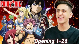 Fairy Tail All Openings 1- 26 REACTION!