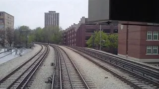 CTA Red Line train route (95th-bound) from Howard Street terminal to 95th/Dan Ryan (rear view)