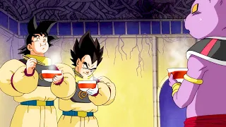 Champa was stunned when he saw Goku and Vegeta eating Ramen