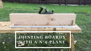 How to hand joint boards with a n°4 plane, on a Roman workbench.