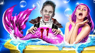 ¡Fui Adoptado por un Vampiro y una Sirena! ¡Cómo Convertirte en una Sirena Vampiro!