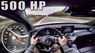 Mercedes C Class ACCELERATION & TOP SPEED POV C400 GAD 500 HP Autobahn Test Drive by AutoTopNL