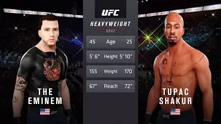 Eminem vs. Tupac Shakur (EA sports UFC 3) - CPU vs. CPU - Crazy UFC 👊🤪