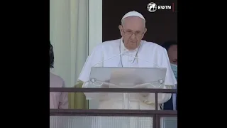 Pope Francis prays the Angelus from his hospital balcony