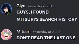 If Giyu get Mitsuri's Search history.....