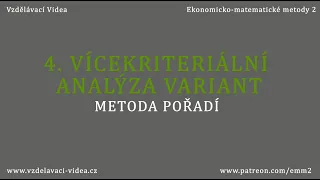 4. Vícekriteriální analýza variant | Metoda pořadí | Zdarma verze