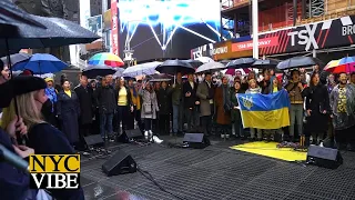 In NYC Times Square for Broadway's Tribute to the People of Ukraine