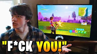 Kid Turns Off TV In Front Of Friends To play Fortnite.. (ENDS BADLY)