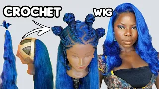 How To Make: Half Up Half Down Crochet Wig Using Braiding Hair | DIY
