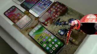 iPhone 11 Vs Coca Cola - Experiment Pouring Coca-Cola on Every iPhone What Happens Reality?