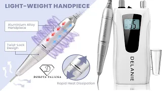 E-file Saeyang k-38 compared with cheaper portable e-file Delanie. Best Nail drill, E-file