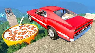 Beamng drive - Open Bridge Crashes over Giant Cereal Bowl with Milk #1