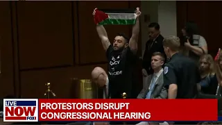 Israel-Gaza conflict: Anti-Israel protesters disrupt congressional testimony | LiveNOW from FOX