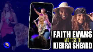 Katching Kierra Sheard & Faith Evans mic toss | Chene Park Detroit - Aretha Franklin Ampitheatre