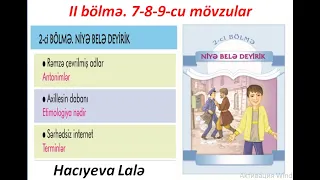 5-ci sinif. Azərbaycan dili. II bölmə.7-8-9-cu mövzular.