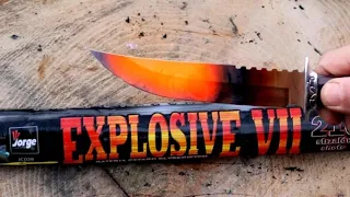 EXPERIMEN Glowing 1000 degree KNIFE vs DYNAMITE 7