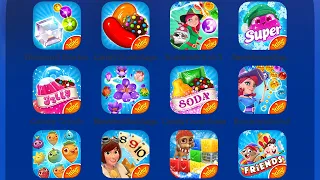 Diamond Diaries Saga,Candy Crush,Bubble Witch 3,Farm Heroes Super,Blossom Blast,Candy Crush Soda