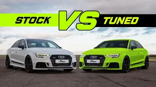 How much faster can a £800 tune make an Audi RS3 : Stock vs Tuned