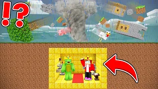 Underground Kingdom vs EPIC TORNADO in Minecraft - Maizen JJ and Mikey