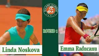 linda Noskava     vs   Emma Raducanu   | 🏆 ⚽ Roland Garros Round 1     (23/05/2022) 🎮 FrenchOpen