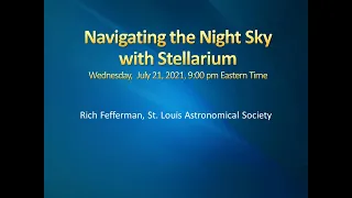 Webinar: Navigating the Night Sky with Stellarium