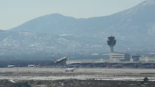 Snow at Athens Airport ❄️| 26 January 2022