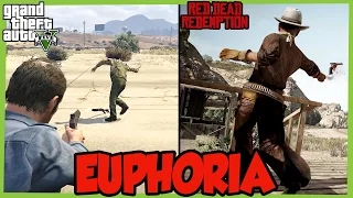 GTA 5 Vs RDR Euphoria Ragdoll Physics Comparison Gameplay