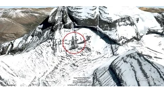 Lord Shiva Like Structure Appears on Mount Kalish - Google Earth