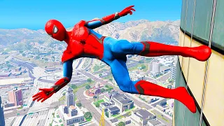 GTA 5 Spiderman Gameplay - Spider-Man Funny Moments & Fails, Jumps