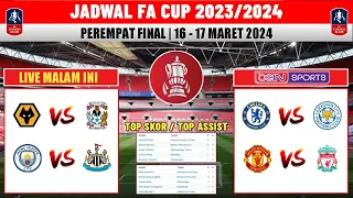 Jadwal Perempat Final FA CUP 2023/2024 Malam ini | Man United vs Liverpool ~ Man City vs Newcastle