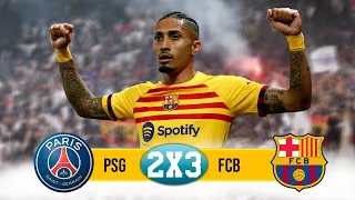 RAFINHA ILUMINADO MARCA 2 GOLS Barcelona 2 x 3 PSG na Champions League 2024 | MELHORES MOMENTOS